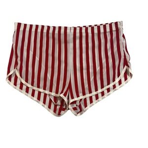 Vintage 80s Red White Stripe Nylon Athletic Running Gym Shorts Men Size M Twink